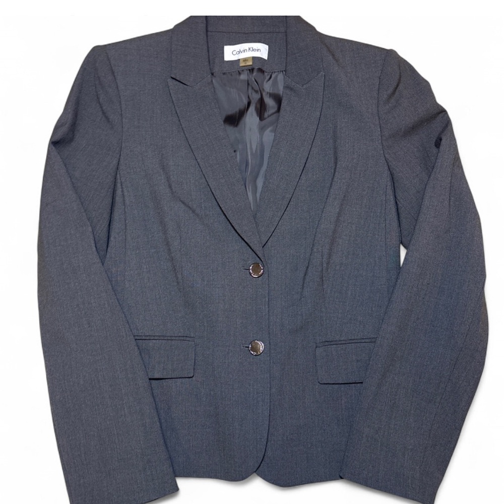 Calvin Klein Women’s Charcoal Gray Blazer – Size 10 - Picture 2 of 6